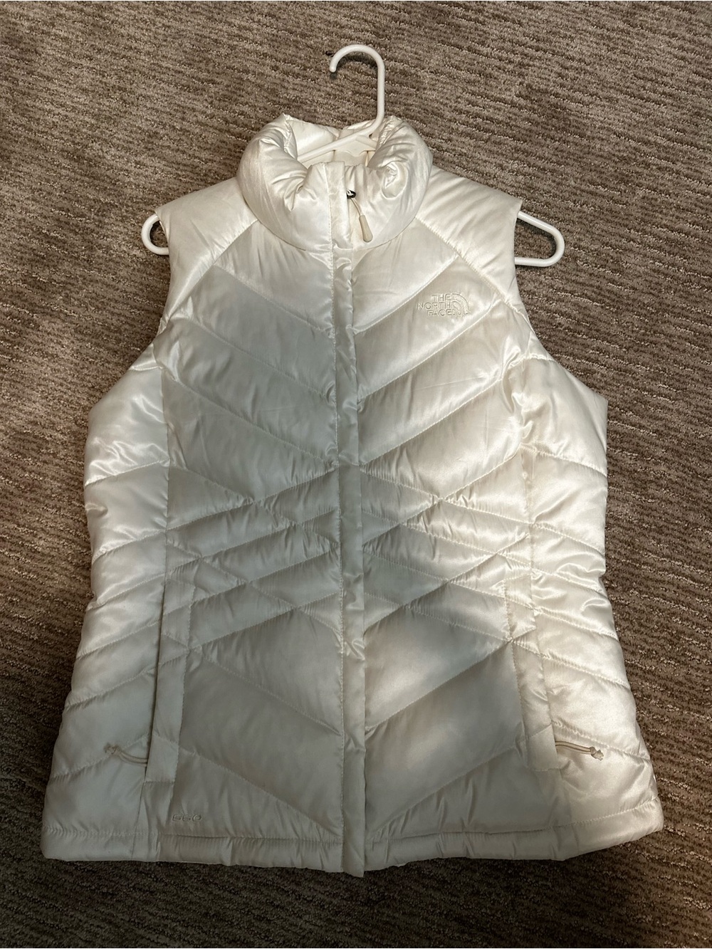 The North Face Women's White Quilted Down Vest
